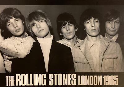 The Rolling Stones Extremely Rare Horizontal Band Shot Poster 24 X