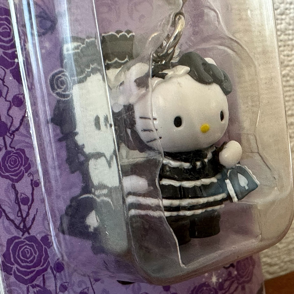 Lolita Gothic Hello Kitty Vintage Black Keychain Japan Sanrio 2005