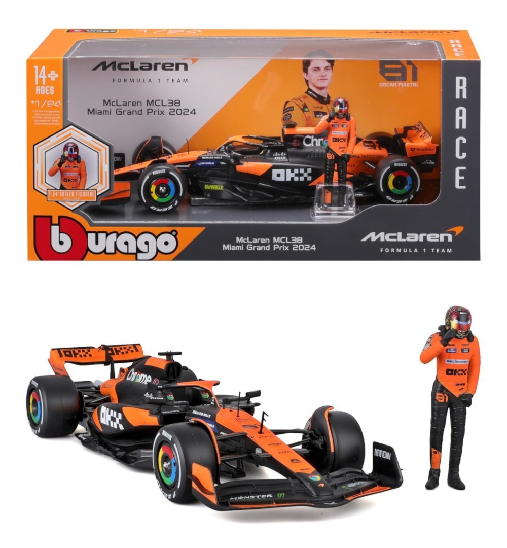 2024 Miami McLaren Formula 1 F1 MCL38 #81 Oscar Piastri 1/24 Scale