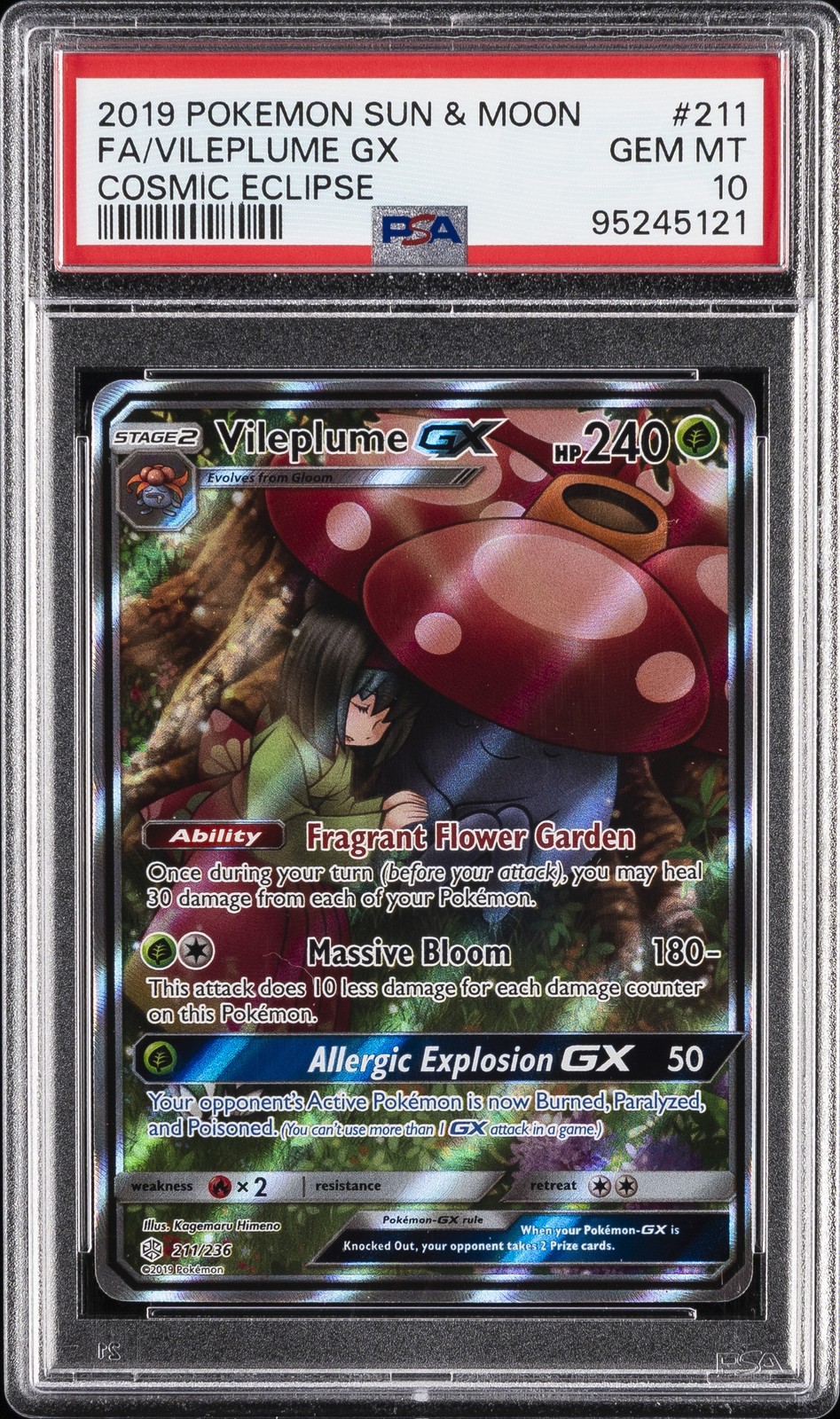 Vileplume GX 2019 Sun & Moon: Cosmic Eclipse #211/236 Holo (Full