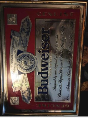1992 BUDWEISER Anheuser-Busch #102-201 25x18 Plastic Gold Frame
