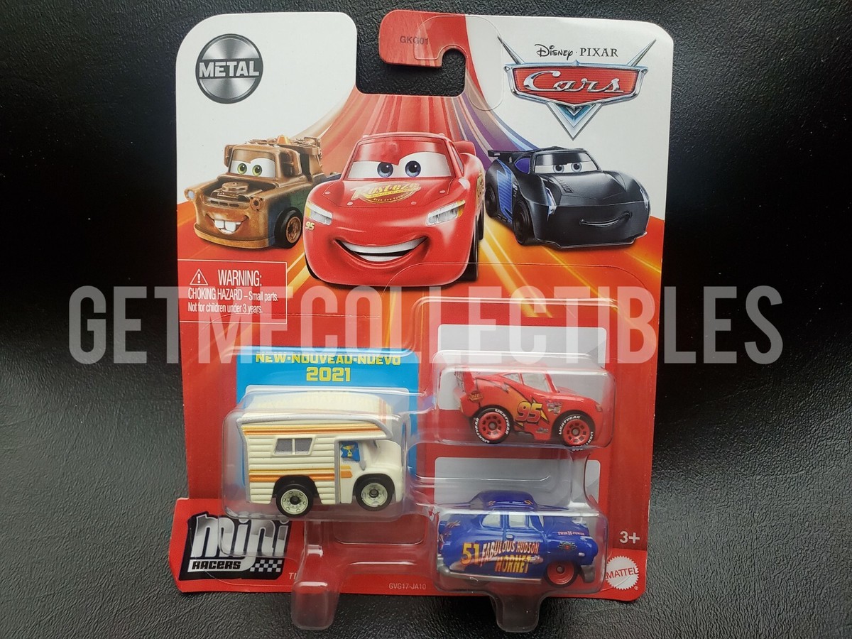 DISNEY PIXAR CARS MINI RACERS LARRY CAMPER FABULOUS HUDSON 3 PACK