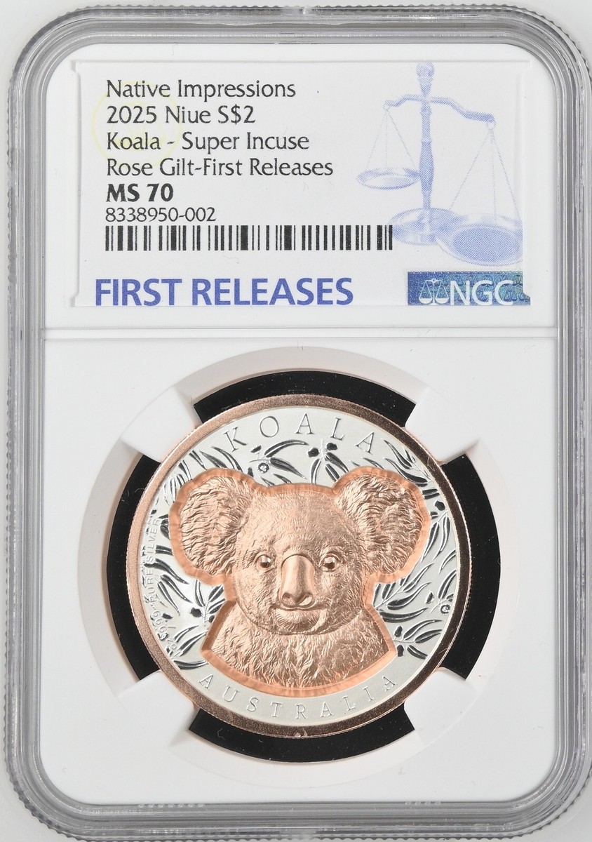 2025 Native Impressions-1oz Silver Super Incused Rose Gold Koala