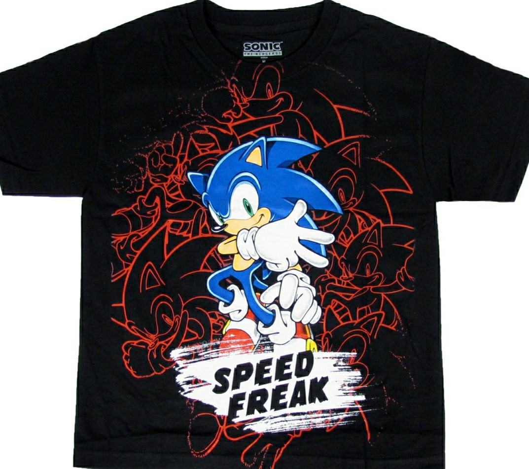 Sonic the Hedgehog t-shirt Size M L XL New Childs SPEED FREAK 8 10