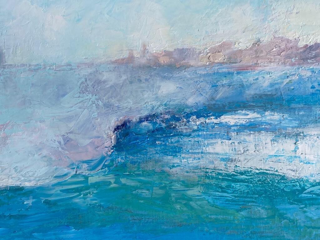 P30号】good blue(call) 油絵 oil painting