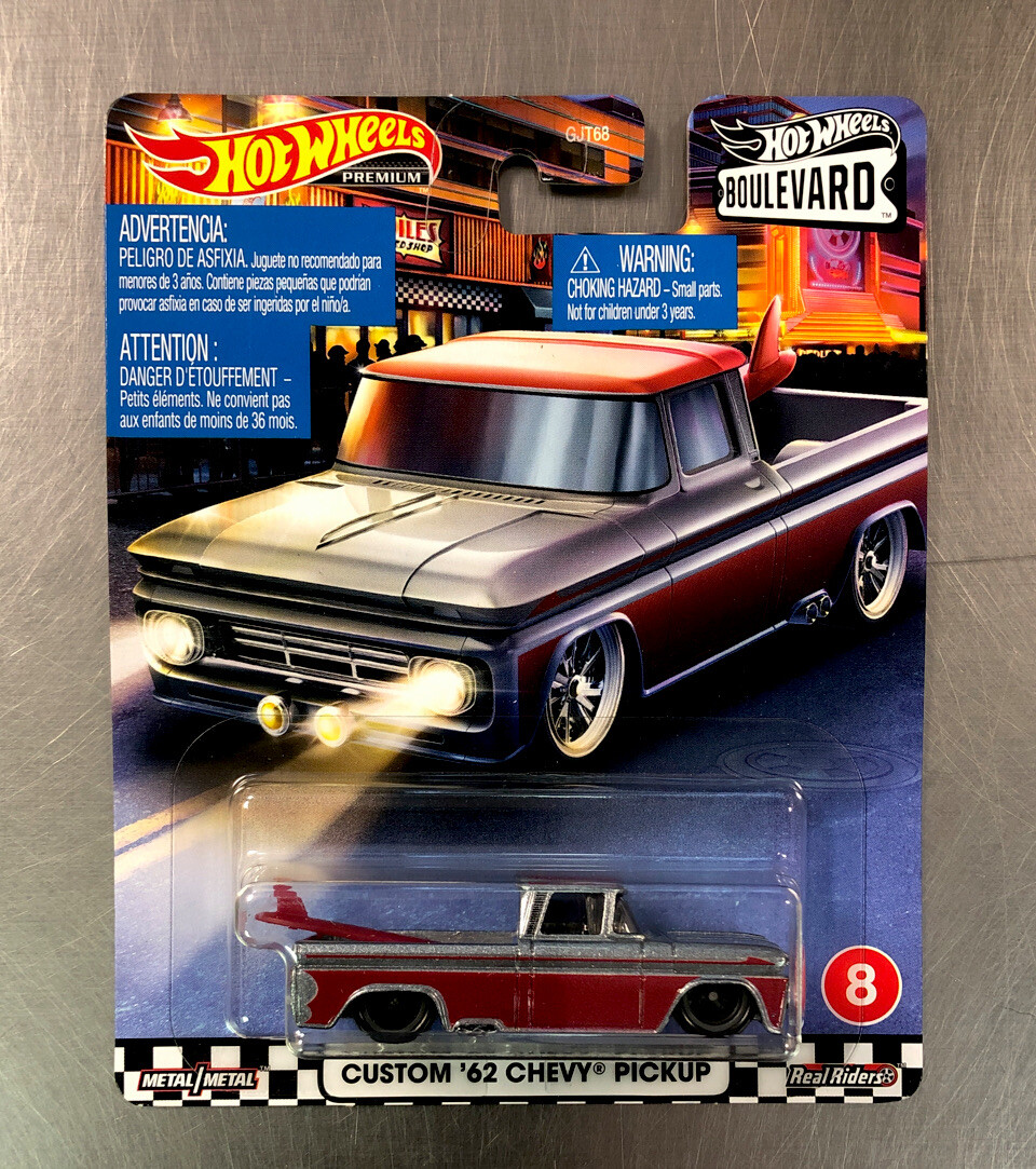 HOT WHEELS BOULEVARD CUSTOM '62 CHEVY PICKUP REAL RIDERS FREE