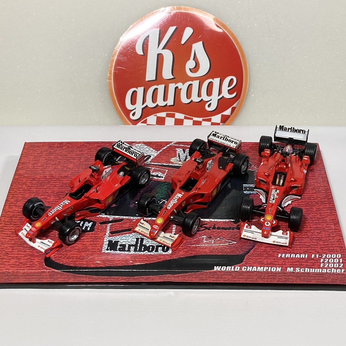 Hot Wheels 1/43 Ferrari F1-2000 F2001 F2002 M. Schumacher World