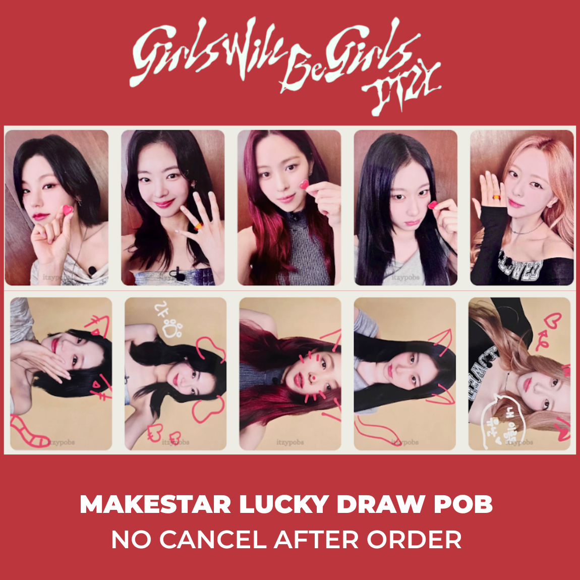 ITZY Girls Will Be Girls ALBUM MAKESTAR PHOTOCARD POB LUCKY DRAW
