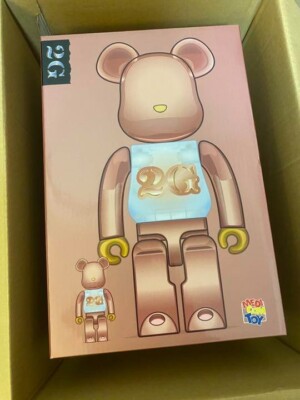 BE@RBRICK 2G PINK GOLD CHROME 100％ & 400％ EXCLUSIVE MEDICOM TOY