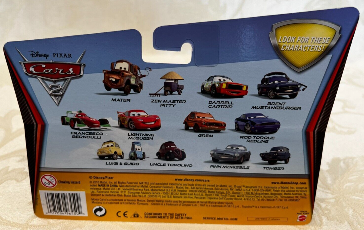 Disney Pixar Cars 2 RACE TEAM MATER & ZEN MASTER PITTY 2 Pack