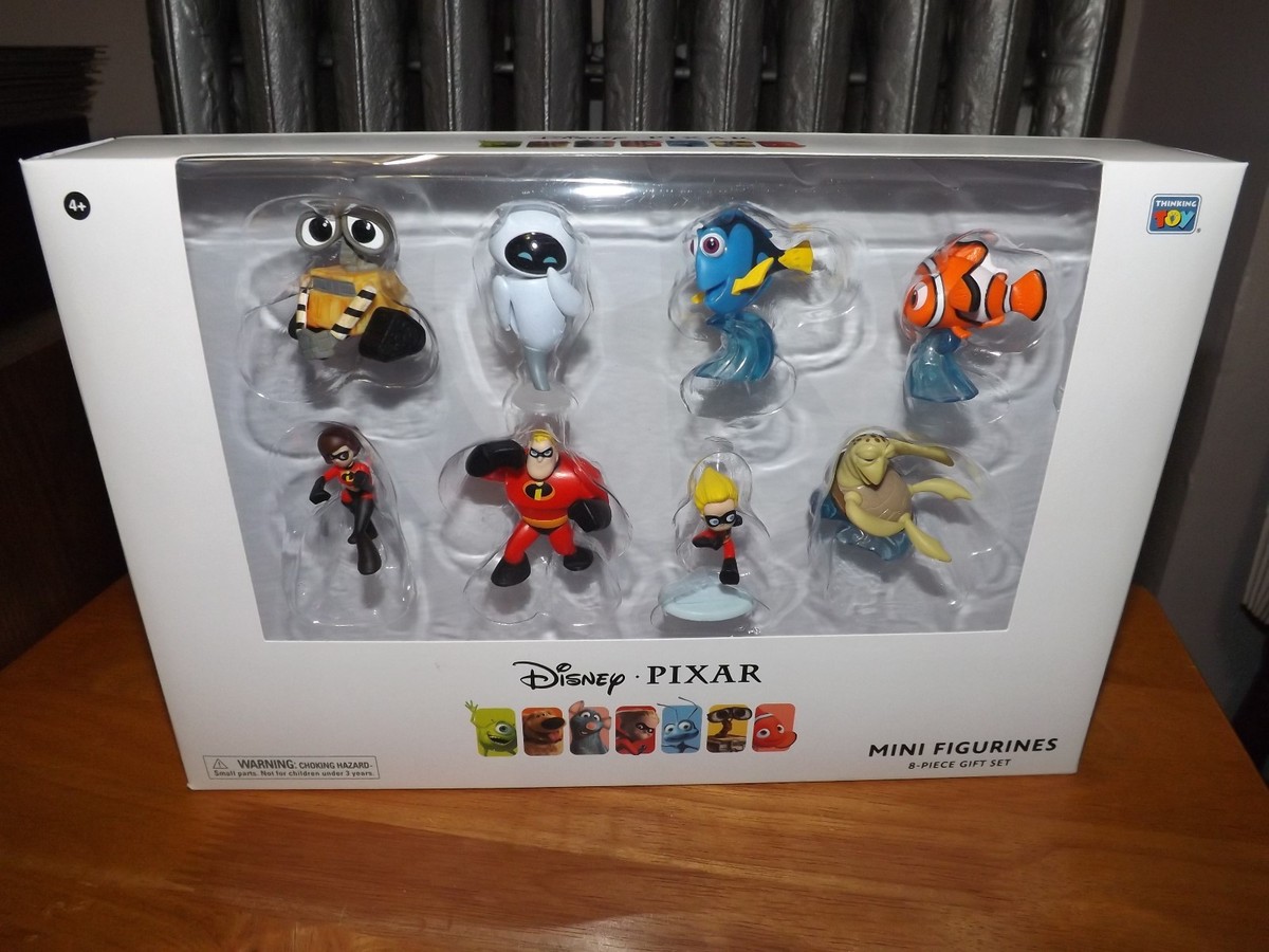 DISNEY PIXAR MINI FIGURINES 8 PIECE GIFT SET COLLECTIBLE NIB