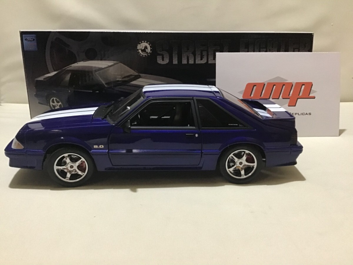 MUSTANG 5.0 BLUE WHITE 1991 STREET FIGHTER FORD FOX BODY 1/500 1