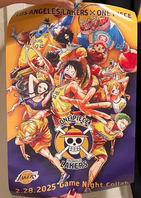 Los Angeles Lakers X One Piece Poster - Sealed! Shipping Tomorrow