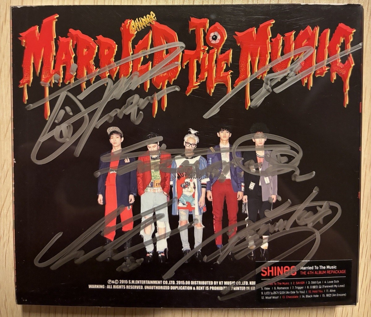 SHINee [MARRIED TO MUSIC] All Member Autographed Signed Album Mint