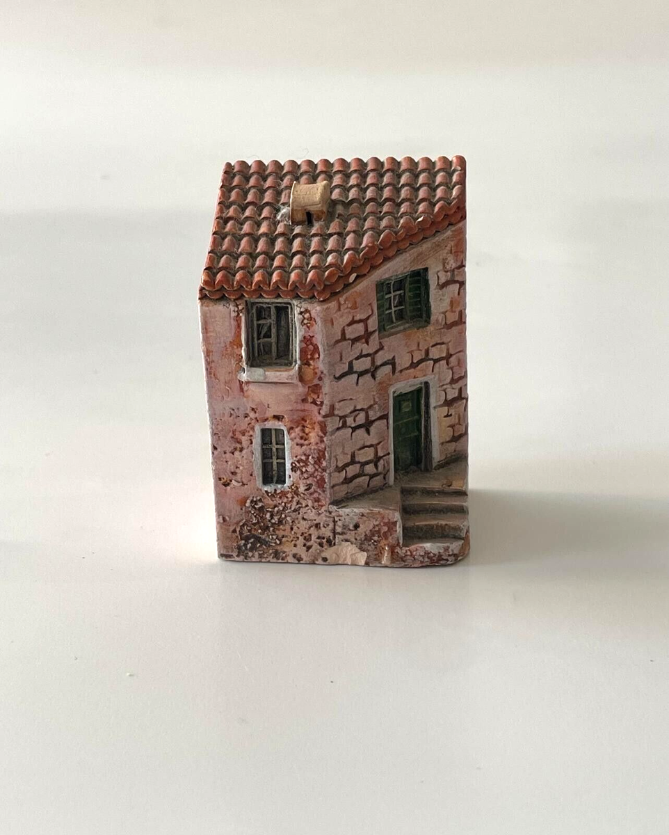 Vintage Rare Early Gault Handmade Miniature Clay House Provence
