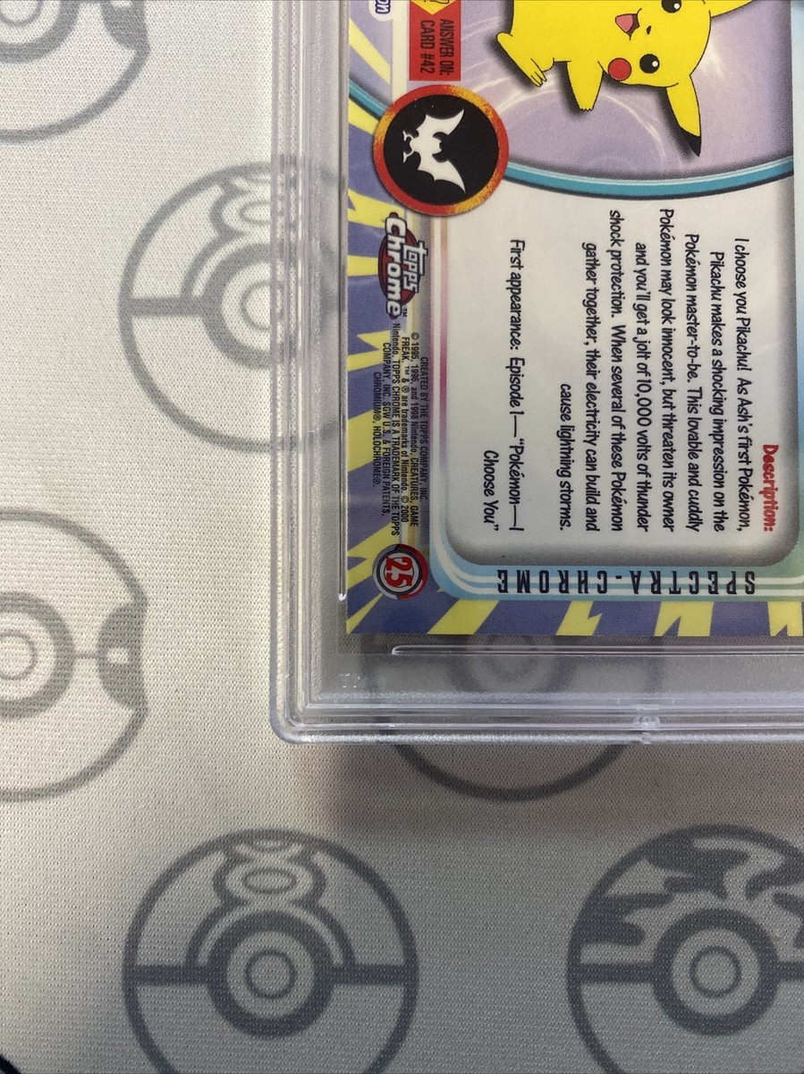 PSA 8 2000 Pokemon Topps Chrome Pikachu Spectra #25 🔥 2091 | eBay