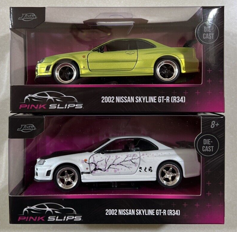 NEW 2025 Jada Pink Slips 2002 Nissan Skyline GT-R (R34) Green