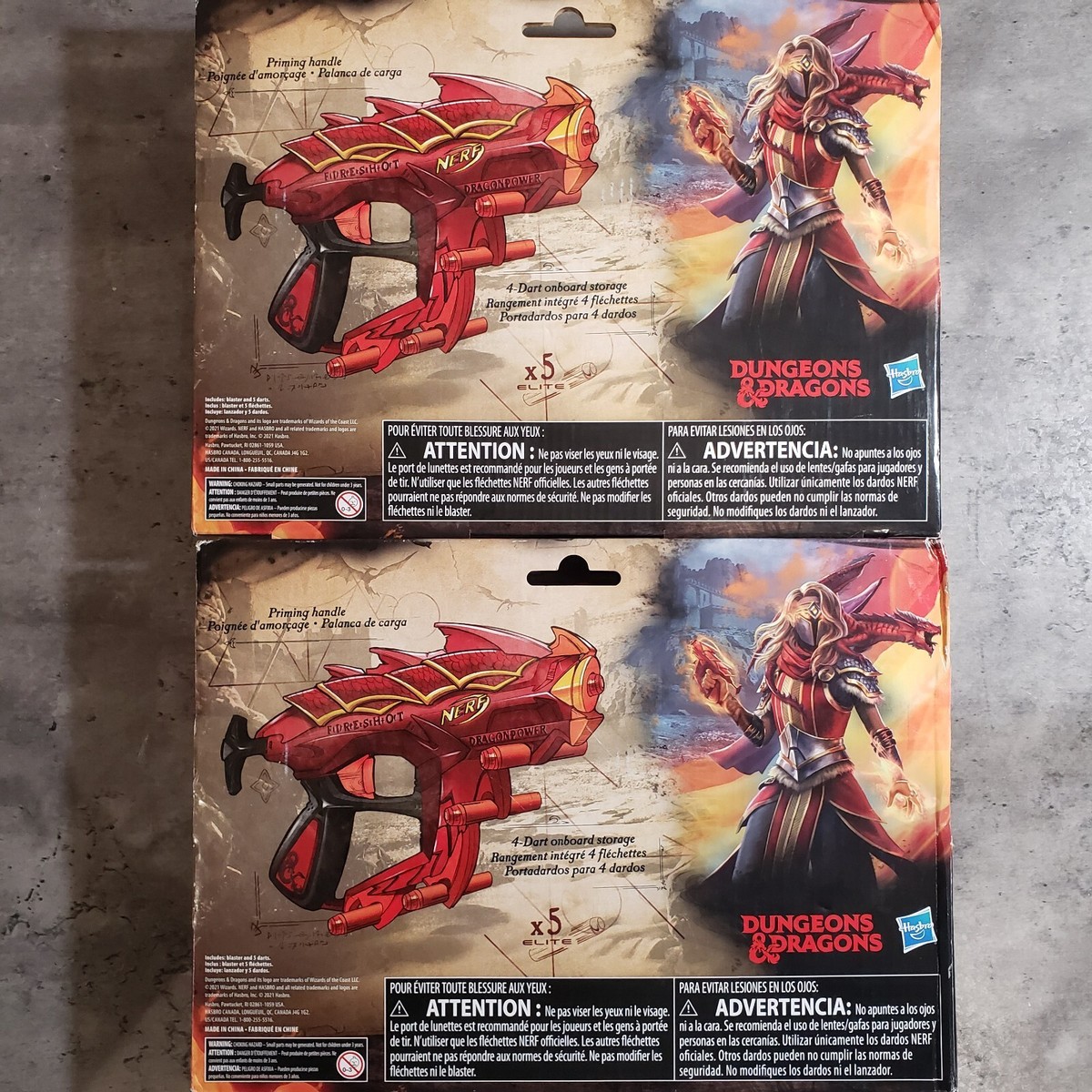 Set of 2 Nerf Dragon Power Fireshot Toy Guns, Dungeons and Dragons