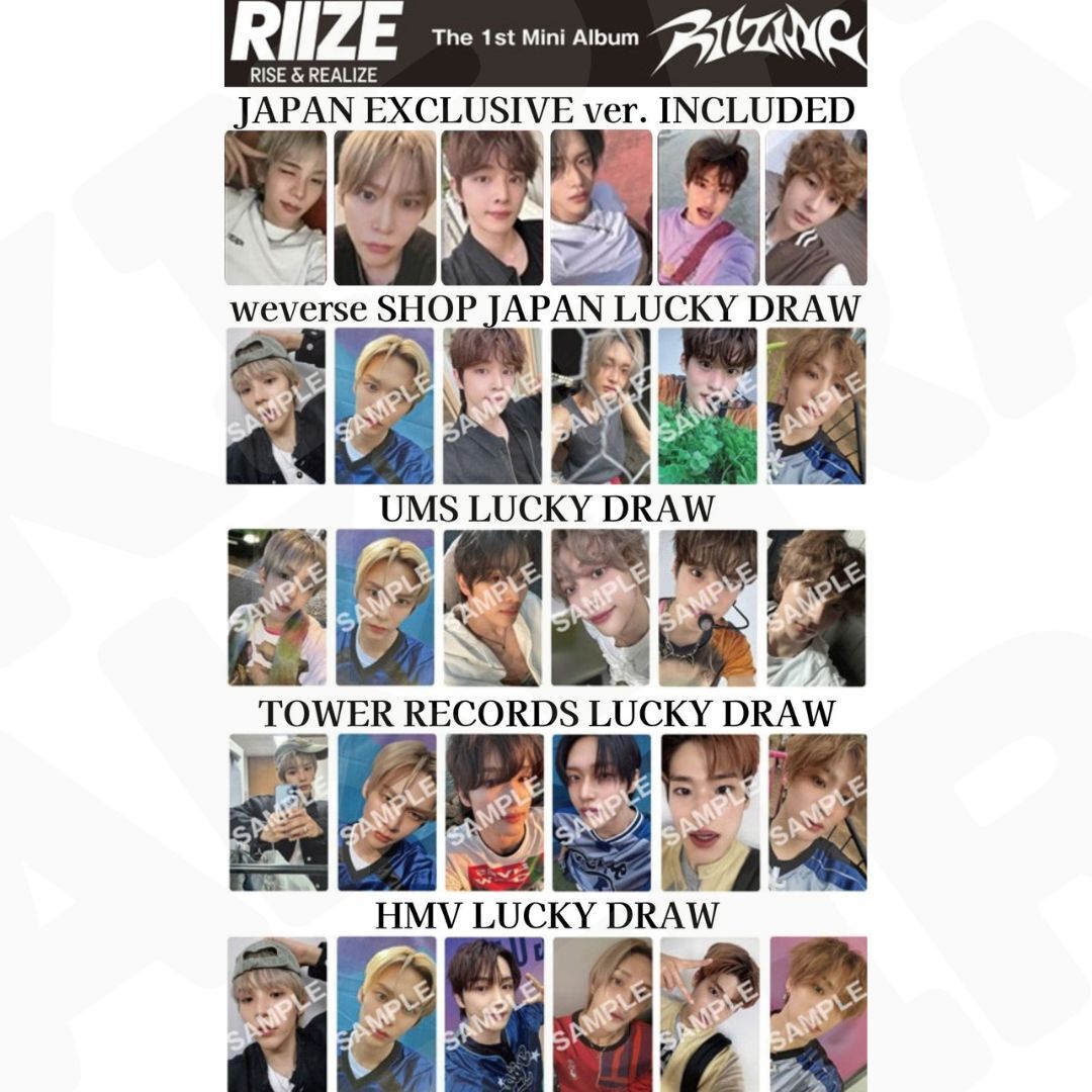 RIIZE RIIZING JAPAN EXCLUSIVE INCLUDED & LUCKY DRAW OFFICIAL PHOTO