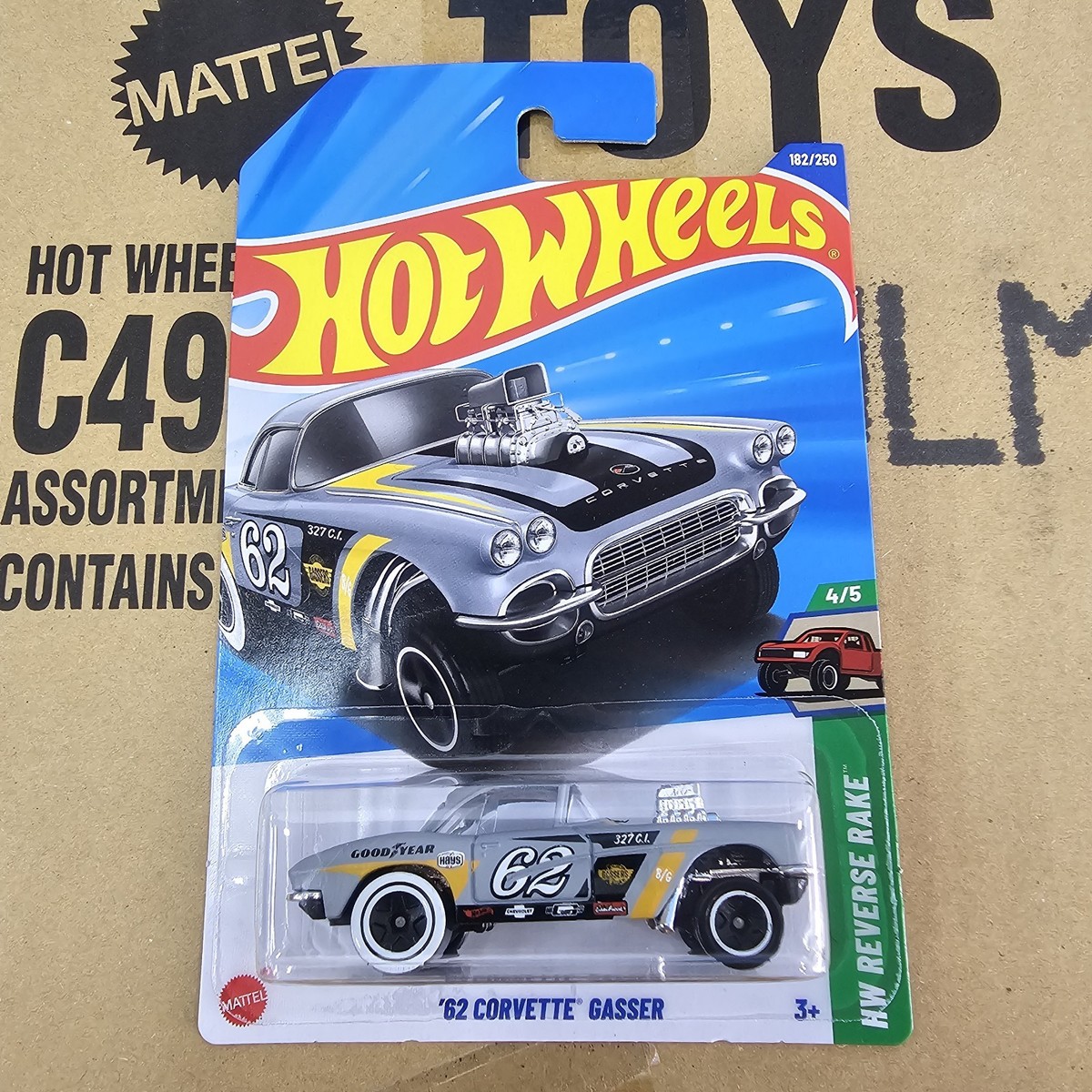 2025 HOT WHEELS MAINLINE CASE J '62 CORVETTE GASSER HW REVERSE