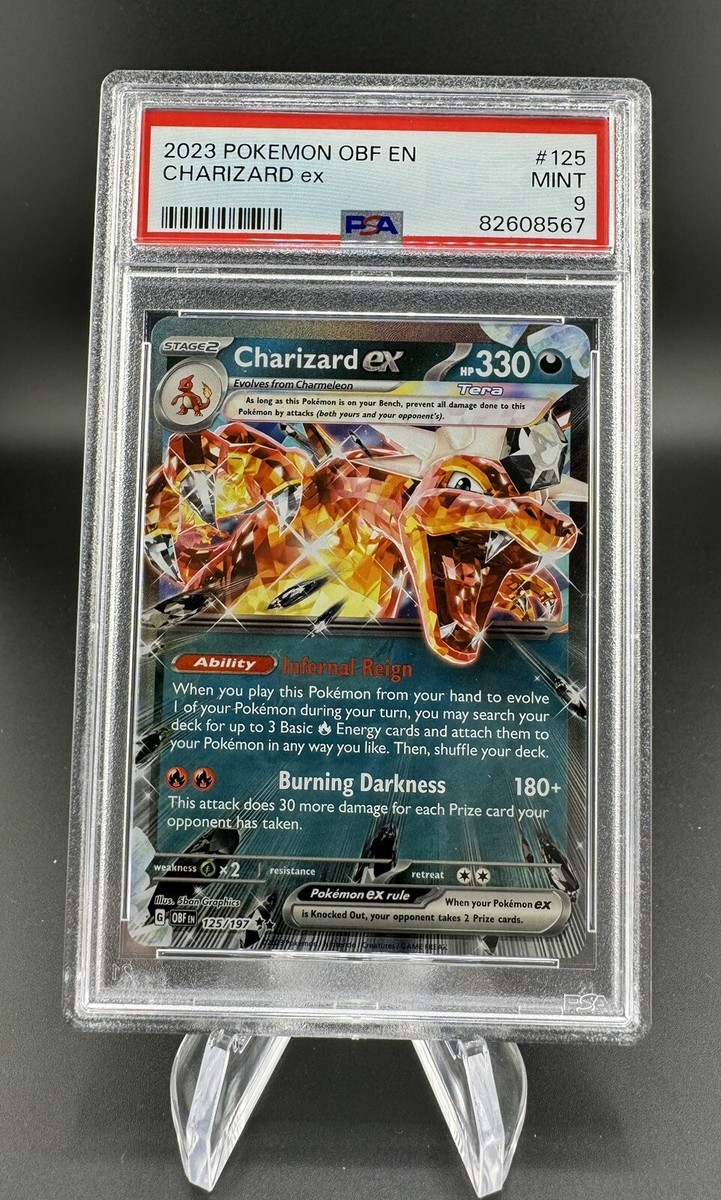 PSA 9 2023 Pokemon CHARIZARD ex #125 OBF EN S&V Obsidian Flames