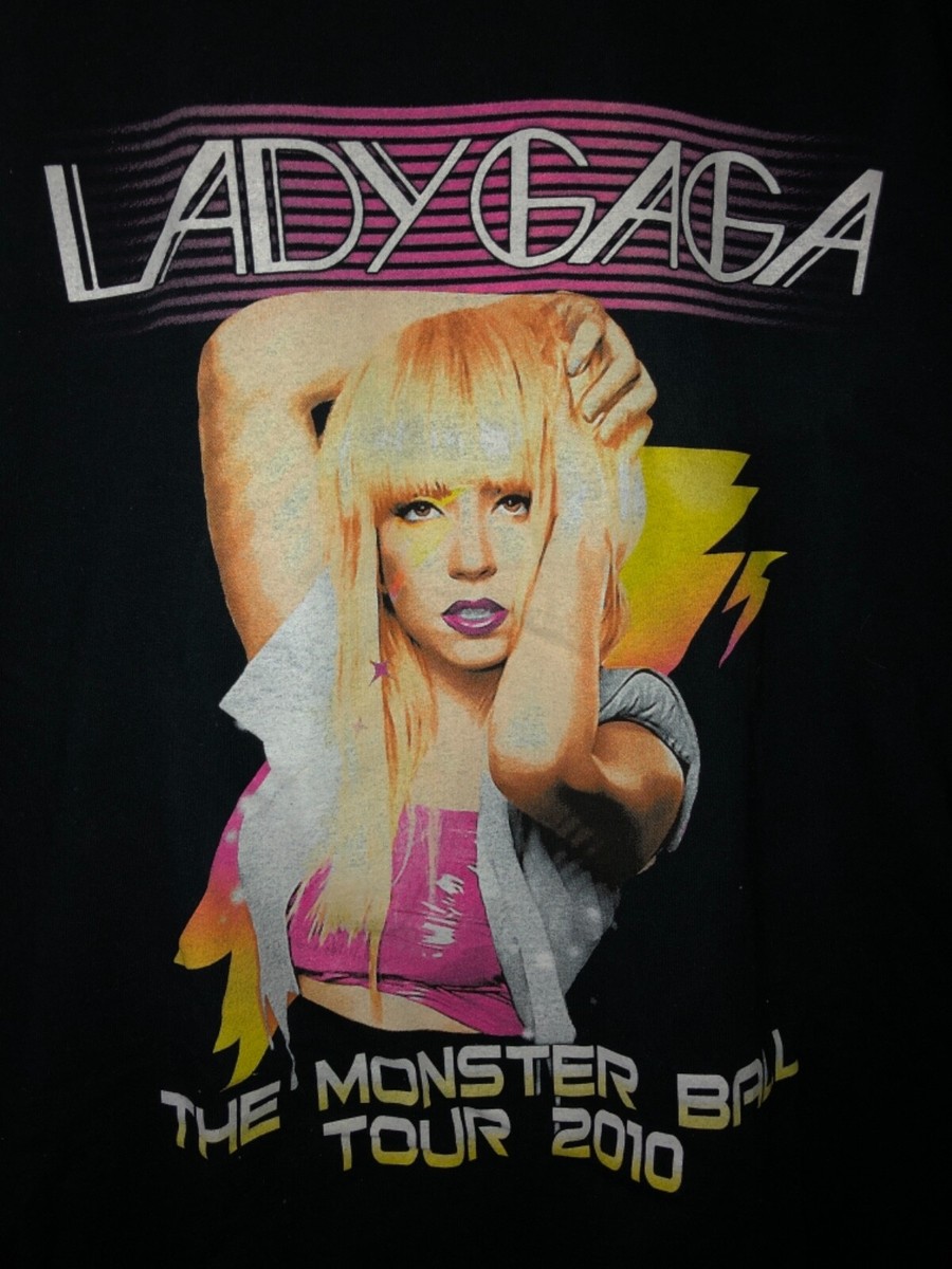 LADY GAGA 2010 the monster ball concert tour shirt sz xl 2 sided