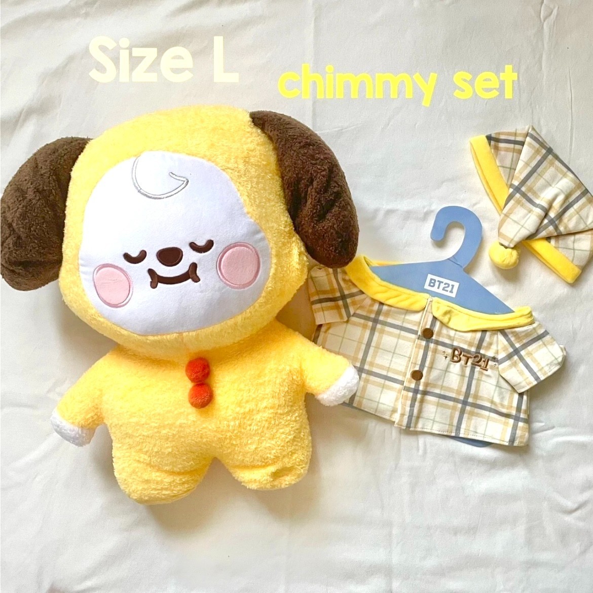 BTS BT21 CHIMMY Official Plush & costume size L set JIMIN pajamas
