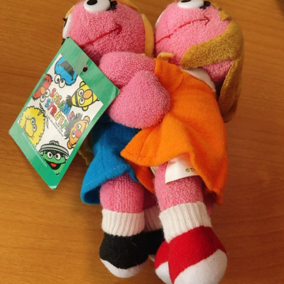 Sesame Street 1995 Pair Plush Doll Prairie Dawn Betty Lou 17cm