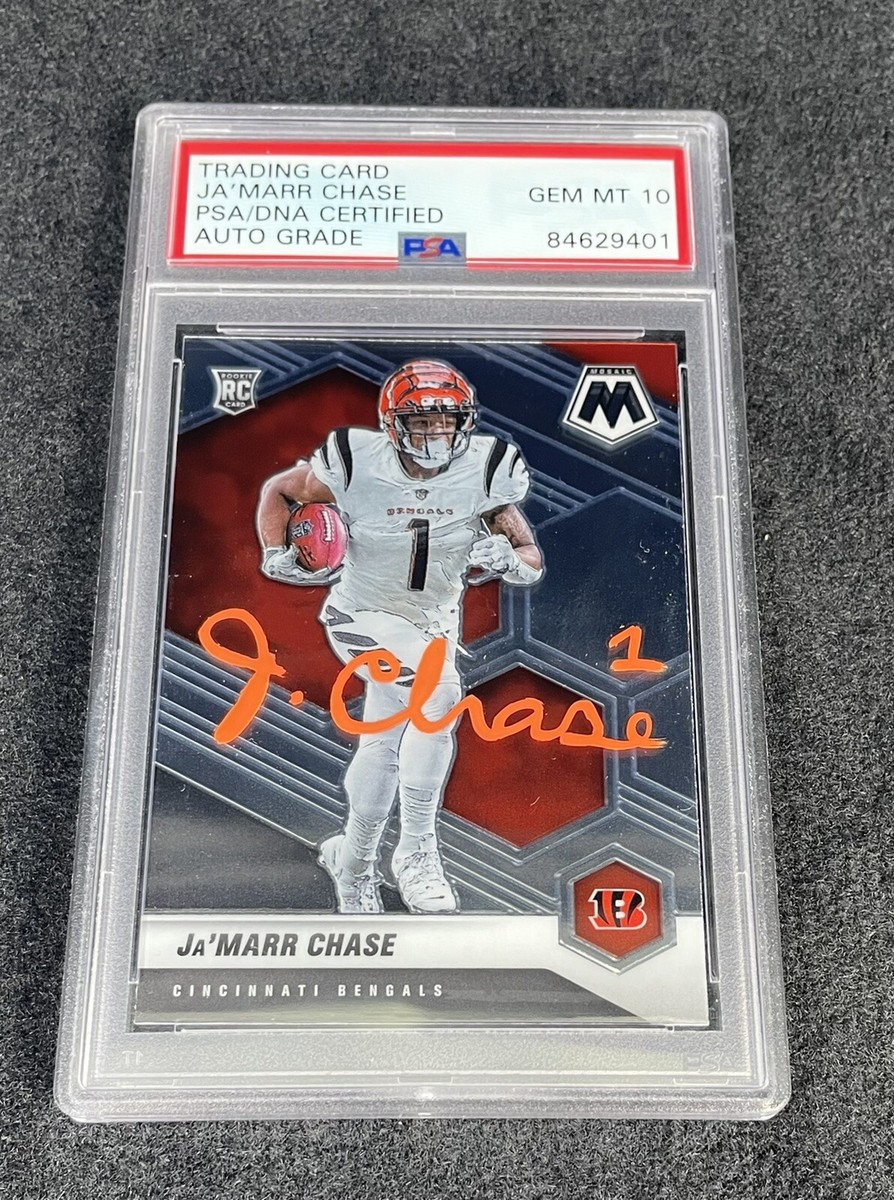 Ja'marr Chase Panini Mosaic #307 Rookie Card Signed PSA 10 “Orange