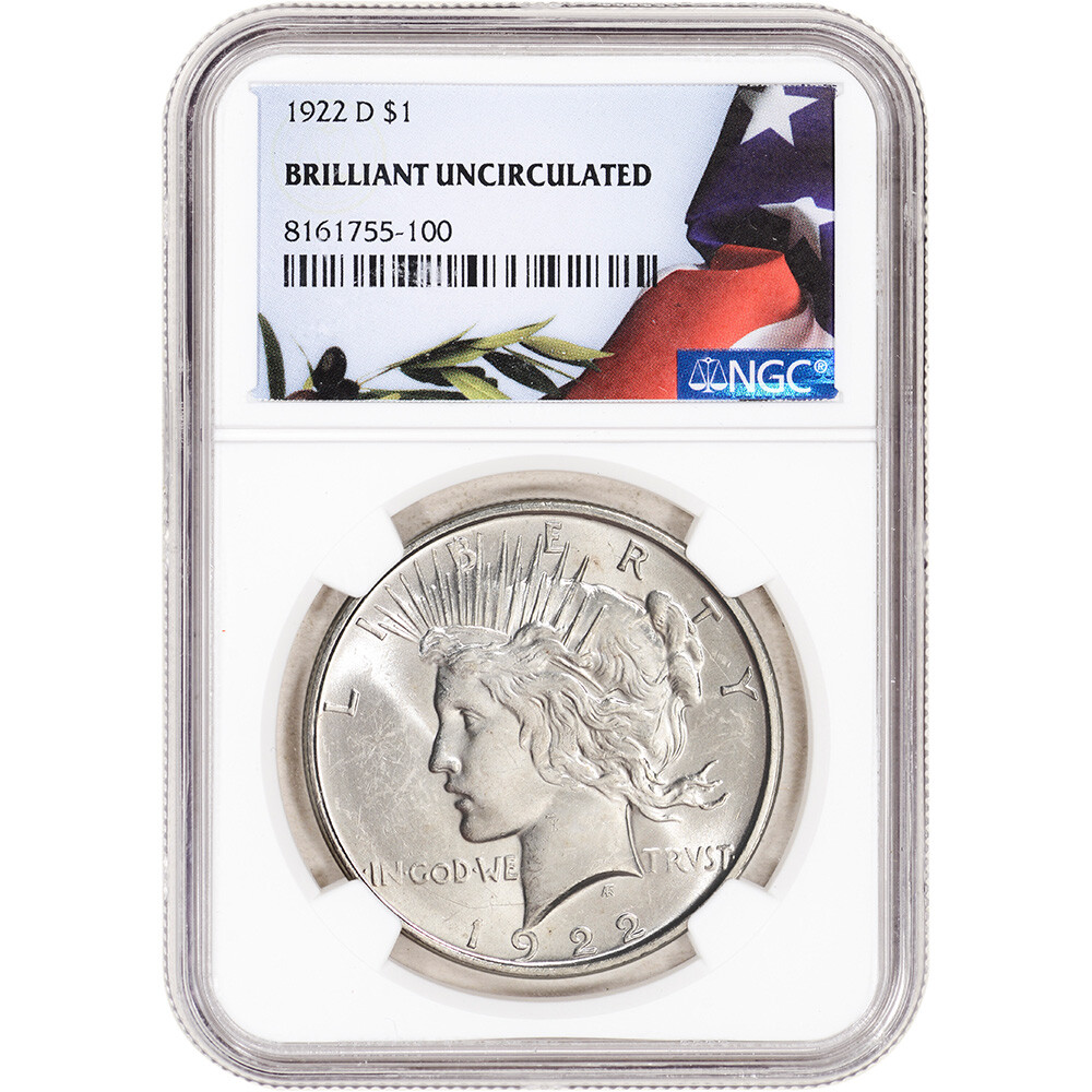 1922 D US Peace Silver Dollar $1 - NGC Brilliant Uncirculated | eBay