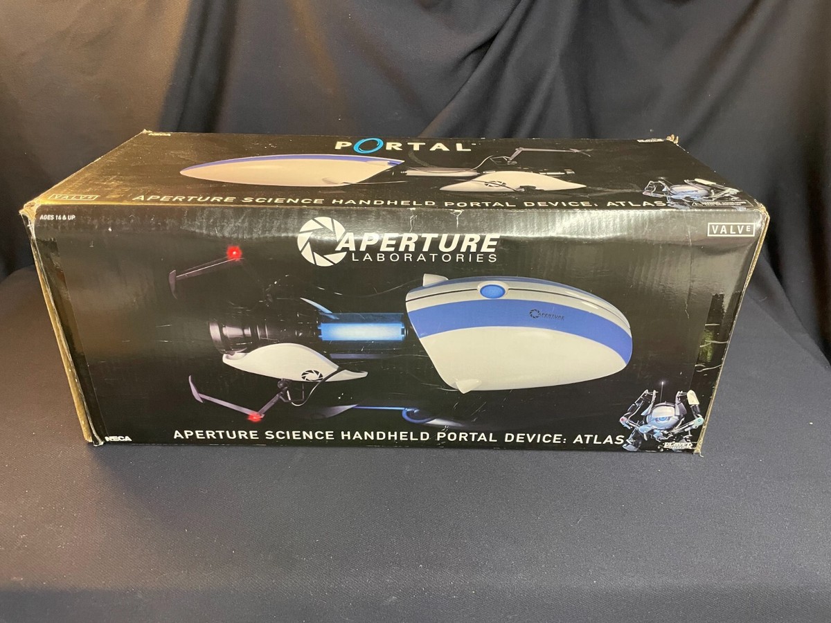 NECA Aperture Science Handheld Portal Device Gun in box and Staff
