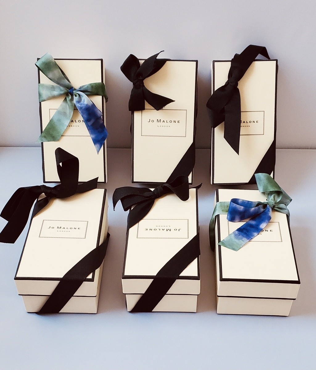 JO MALONE 6.75” x 3.5” x 2.5” Gift Box W/ FLORAL RIBBON & BLACK