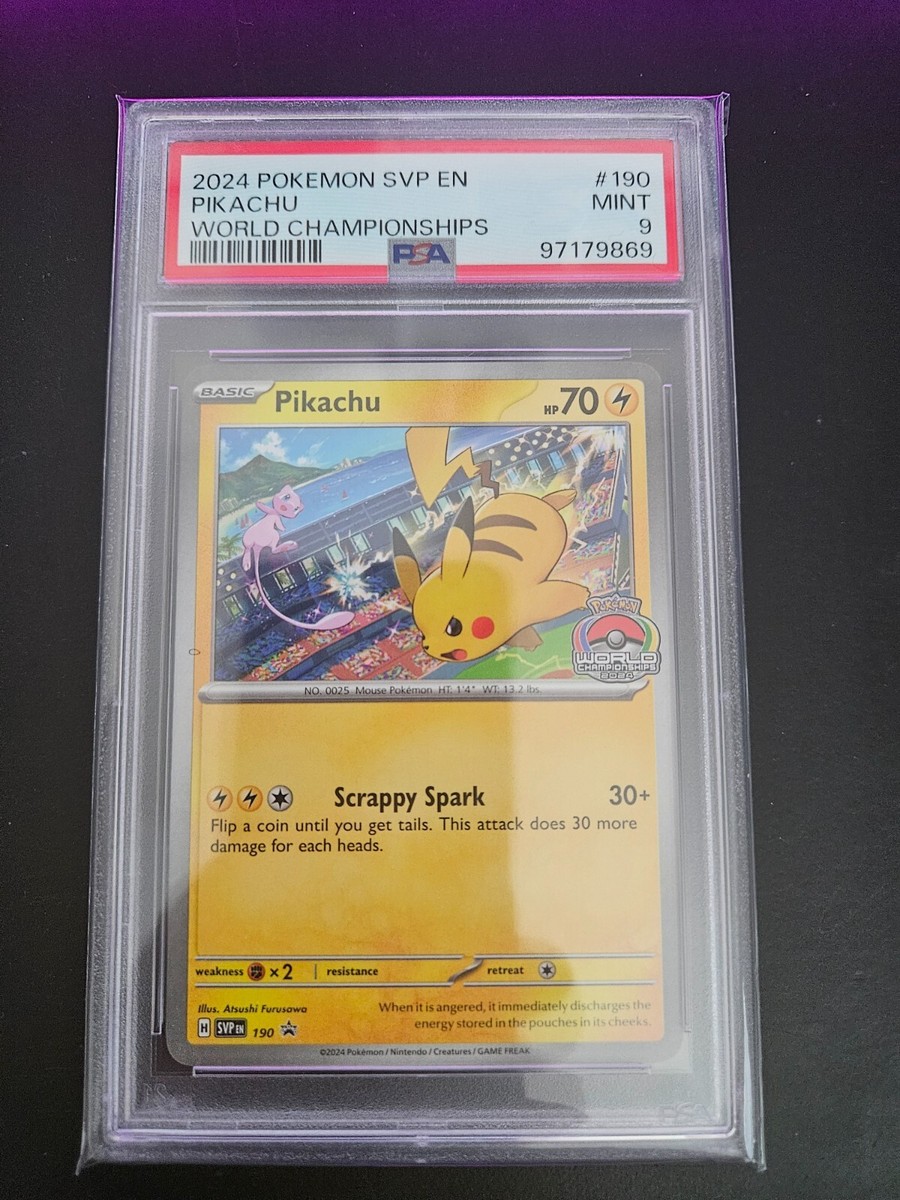 Pokemon TCG Pikachu World Championships 2024 Promo # 190 PSA 9