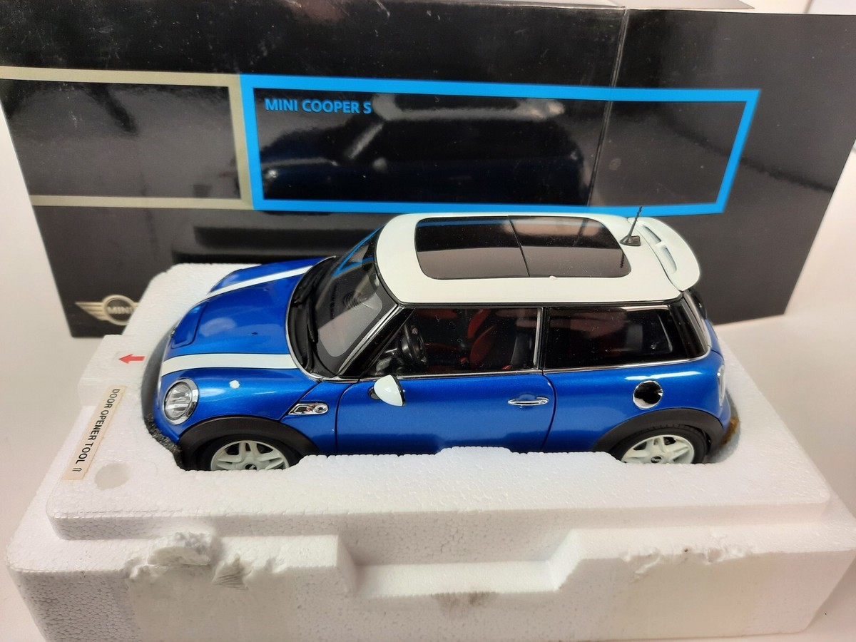 Kyosho Mini Cooper S Metallic Blue White 2006 1/18 80430410407