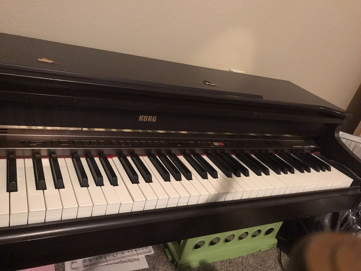 Vintage Korg C5000 Concert 88 Weighted Keys Wood Cabinet Large