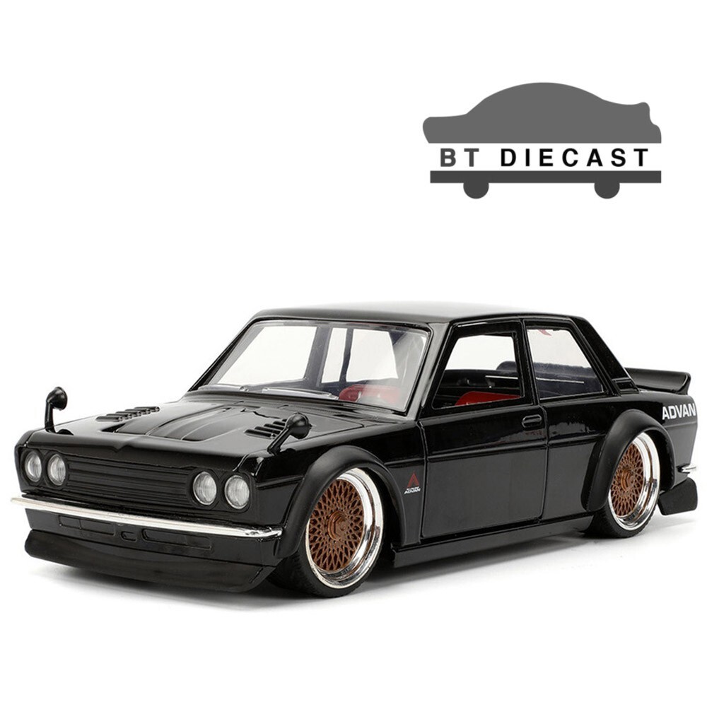 JADA JDM TUNERS 1973 DATSUN 510 ADVAN 1/24 DIECAST MODEL CAR BLACK