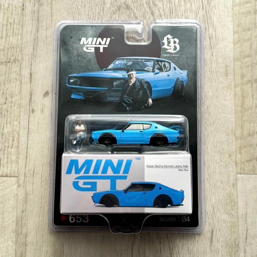 MINI GT 1:64 653 LBWK Nissan Skyline Kenmeri Baby Blue Tokyo Auto