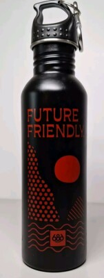686 Future Friendly Stainless Steel Water Bottle Matte Black/Red
