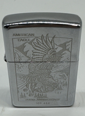 Vintage 1995 Zippo Cigarette Lighter American Eagle 200th