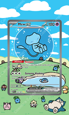 Mew ex 232/091 Sv Paldean Fates Holo Display Case Extended Art for