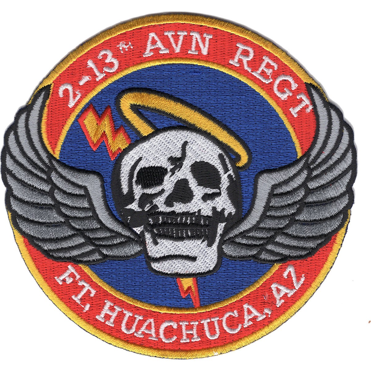 ARMY 2-13 AVIATION REGIMENT FORT HUACHUCA EMBROIDERED 4.25