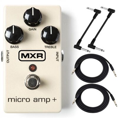 MXR M233 Micro Amp+ Guitar Effects Pedal, Clean Boost with Cables