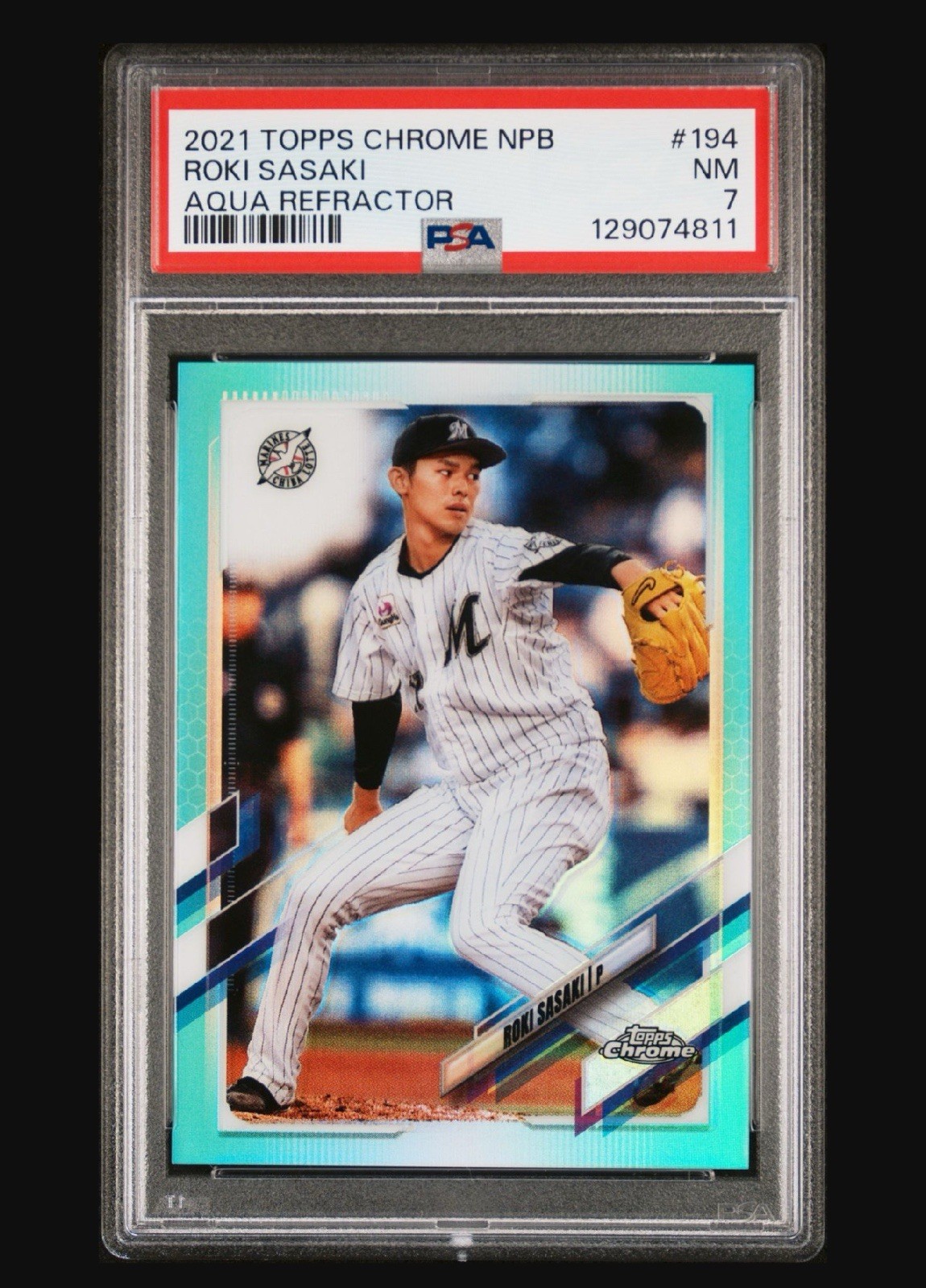 Roki Sasaki 2021 Topps Chrome NPB #194 Aqua Refractor /199 Price