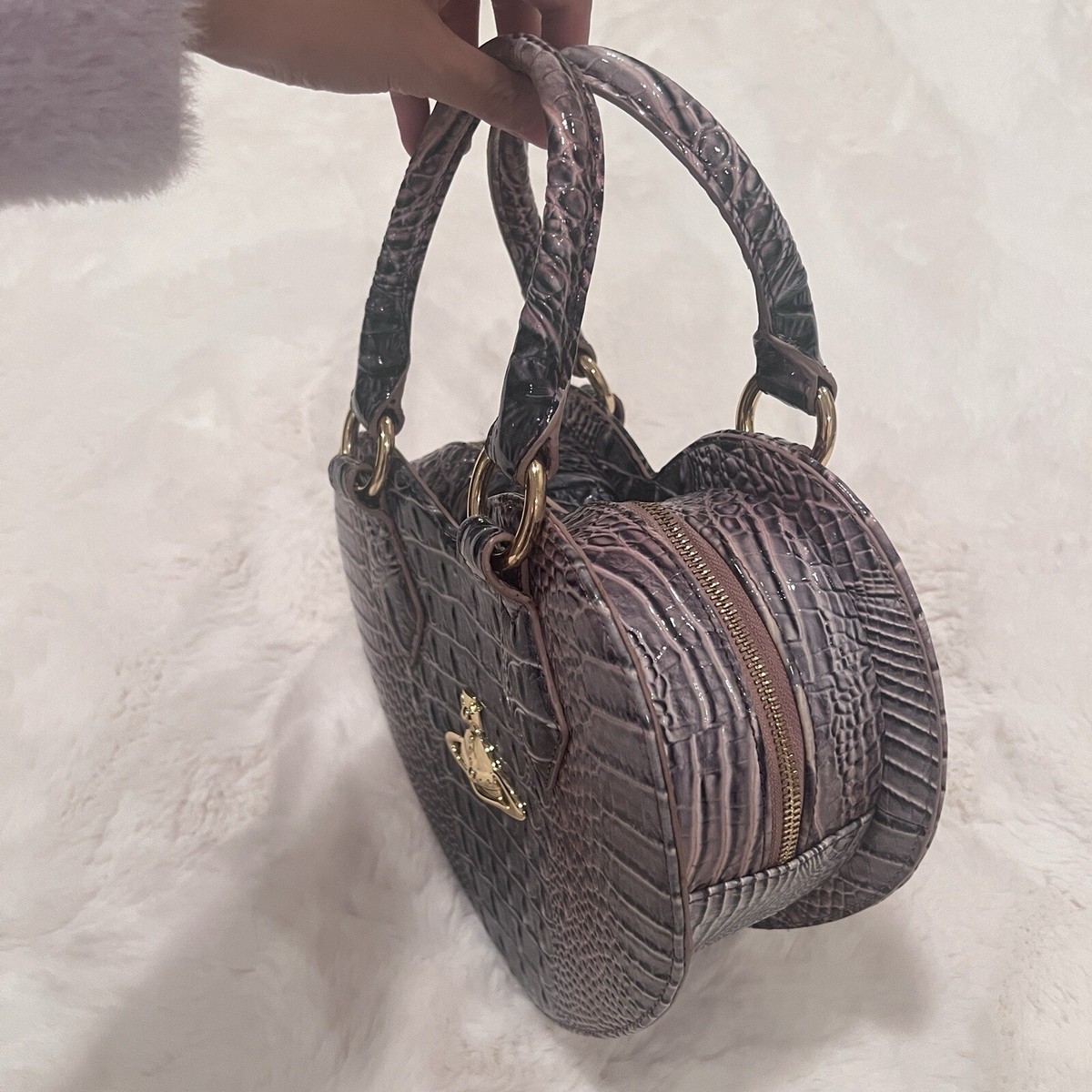 Vivienne Westwood purple Croco heart bag | eBay