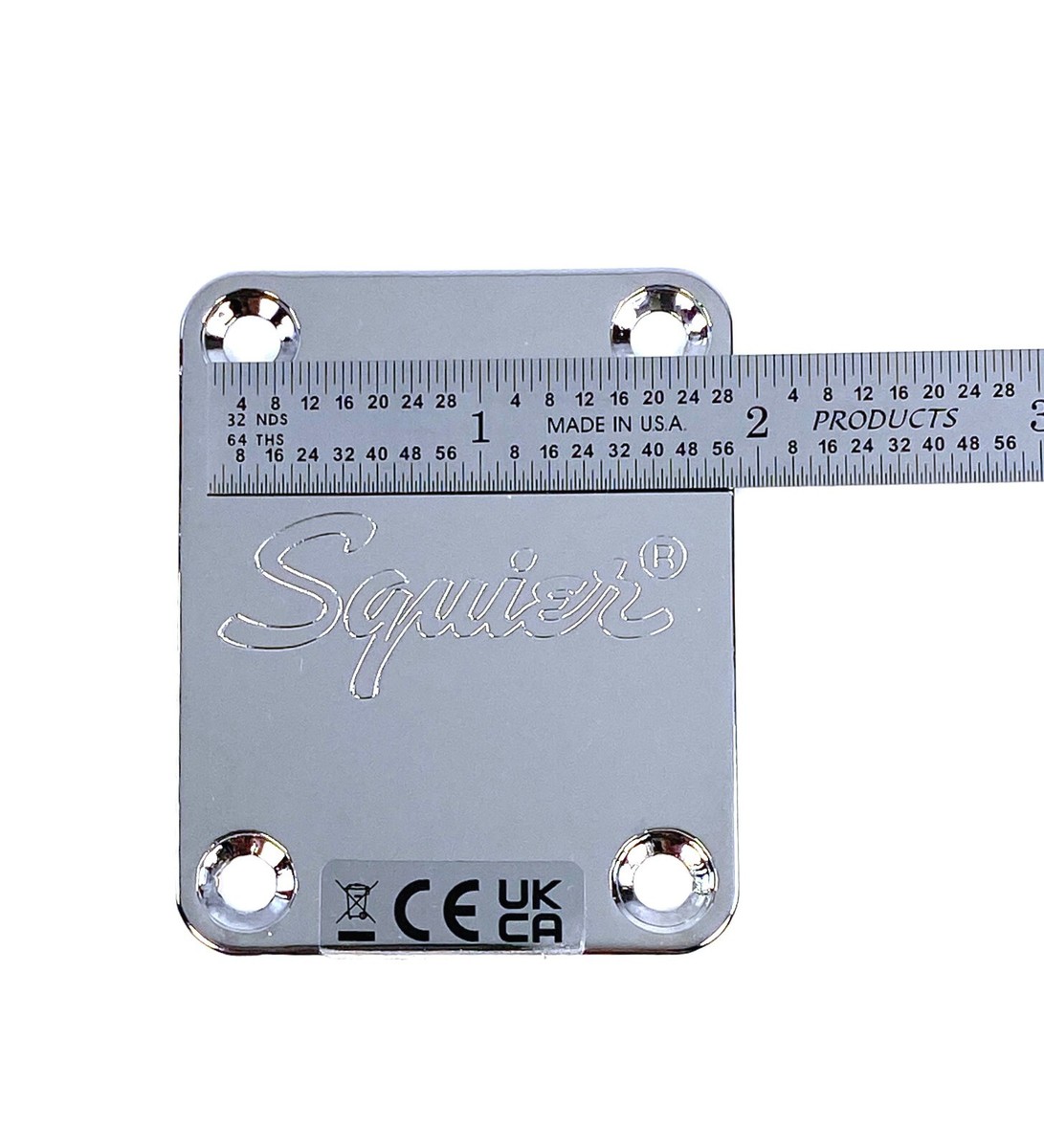 Real Fender Squier Strat SCRIPT NECK PLATE w/MOUNTING SCREWS Tele