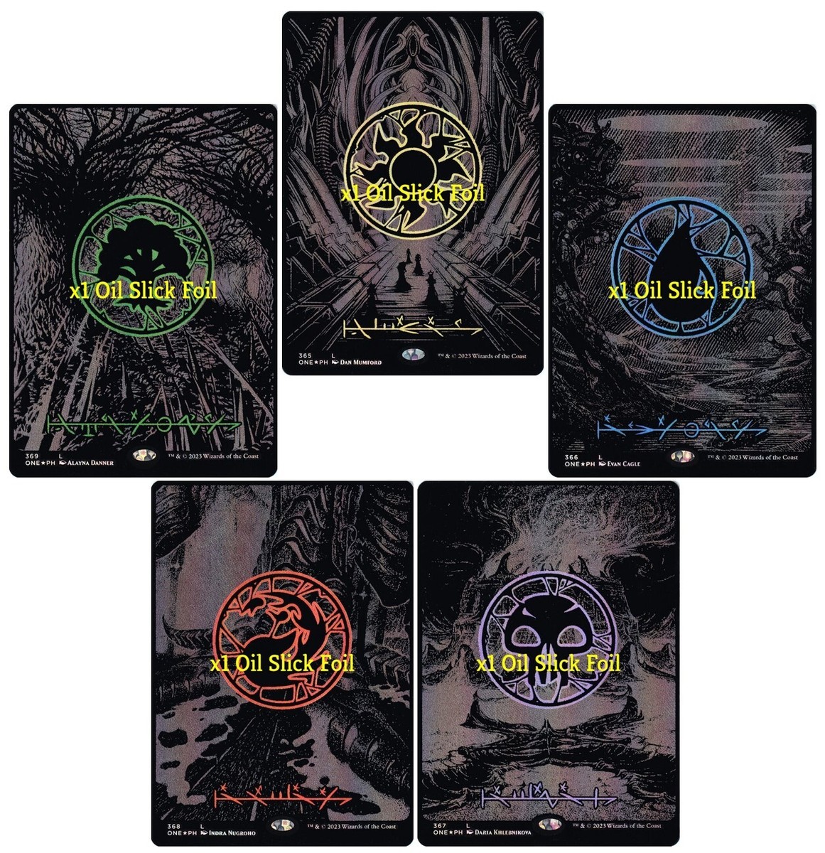 MTG Oil Slick Raised Foil Phyrexia: All Will Be One ONE Basic