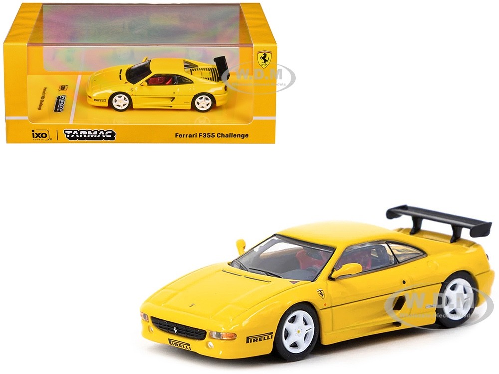 FERRARI F355 CHALLENGE YELLOW 1/64 DIECAST MODEL CAR BY TARMAC