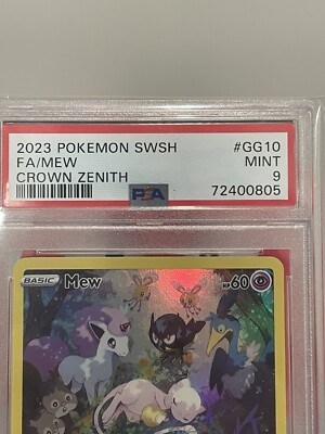 PSA 9 Mint 2023 Pokemon Crown Zenith Mew Full Art GG10/GG70 | eBay