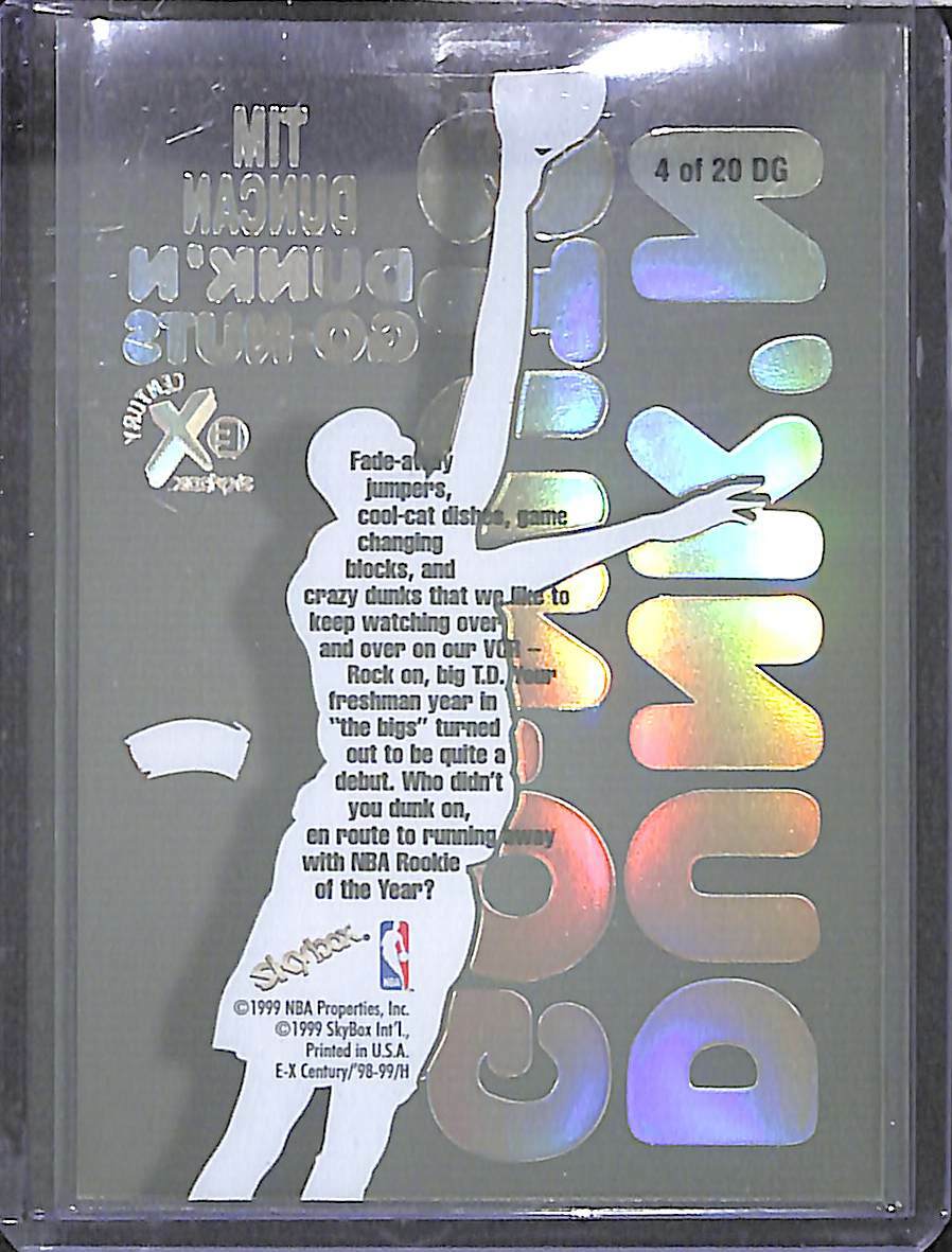 1998-99 Skybox EX Century Dunk'n Go-Nuts #4 Tim Duncan | eBay