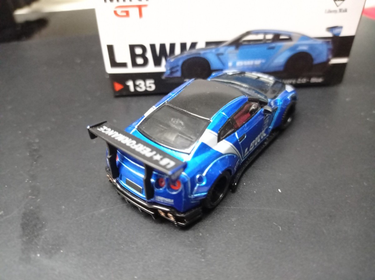 MINI GT 135 (opened) Nissan GT-R (R35) Blue / LB Work Livery 2.0